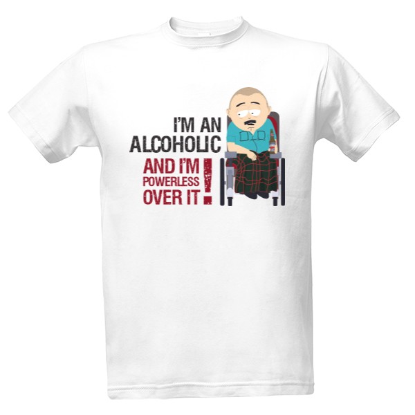 Tričko s potiskem Randy alkoholik